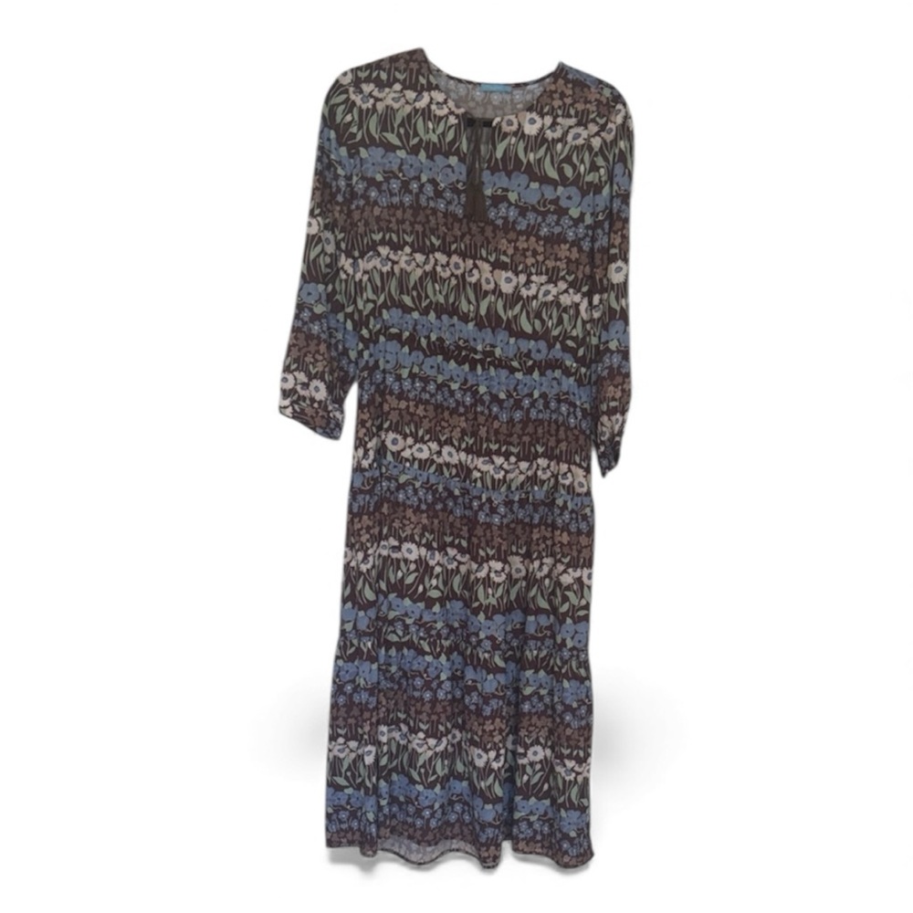 J McLaughlin small Floral Patterned Dress - Blue and Brown NWT